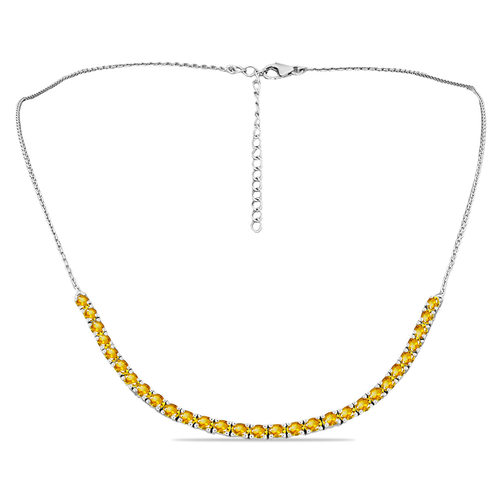 Stříbrný Náhrdelník s Uralským Citrínem