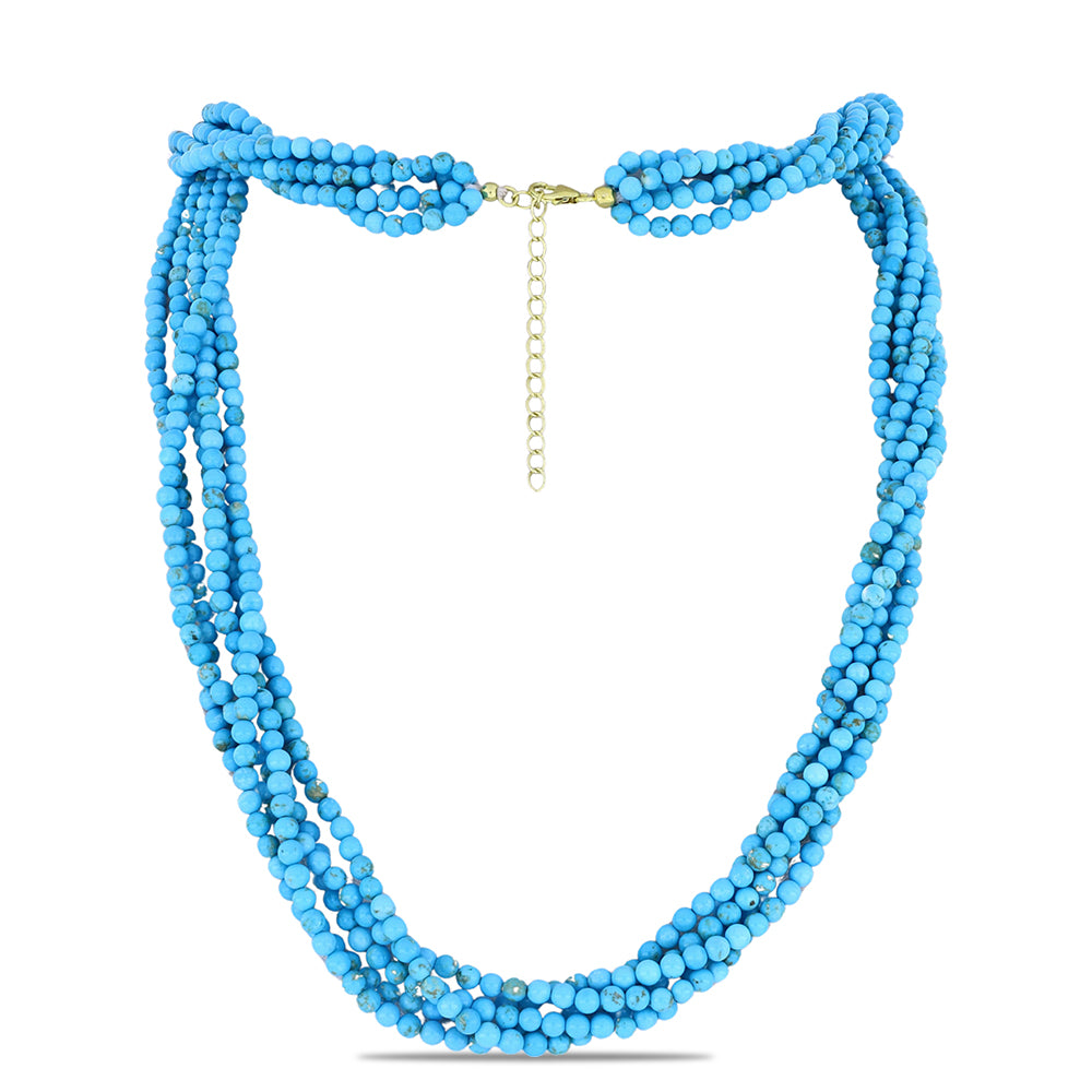 Pozlacený Stříbrný Náhrdelník s Tyrkysem Sleeping Beauty