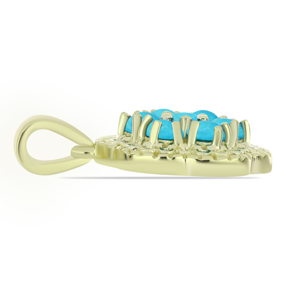 Pozlacený Stříbrný Přívěsek s Tyrkysem Sleeping Beauty