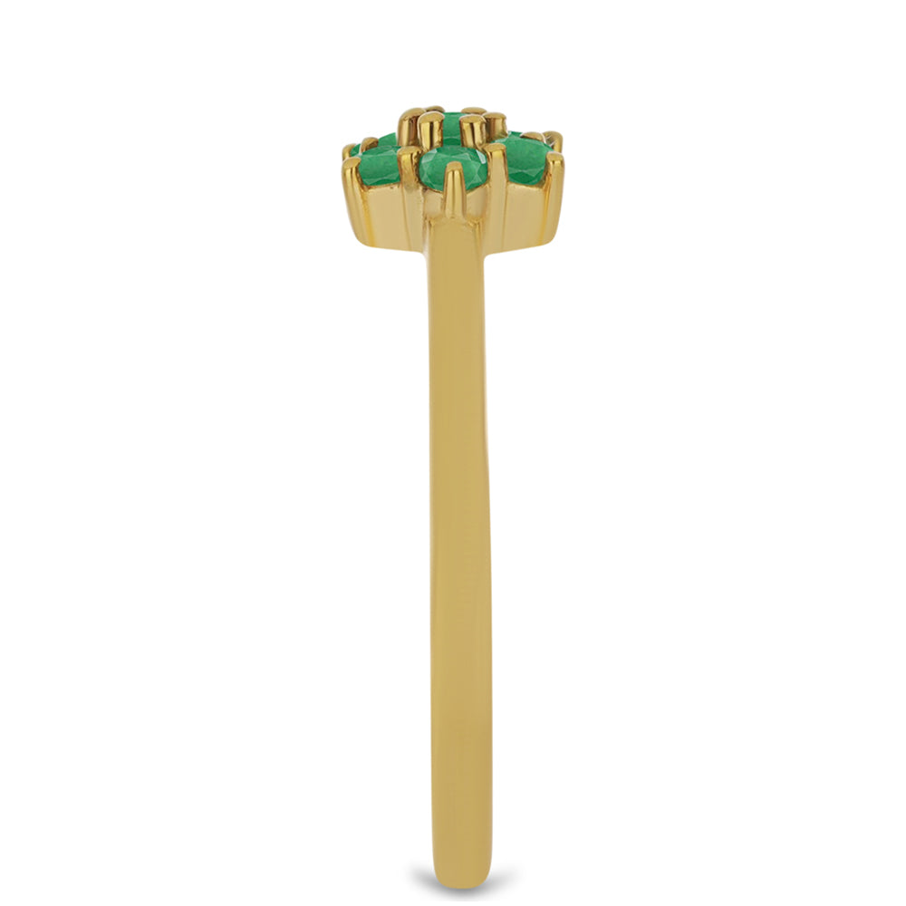 Pozlacený Stříbrný Prsten s Brazilským Smaragdem