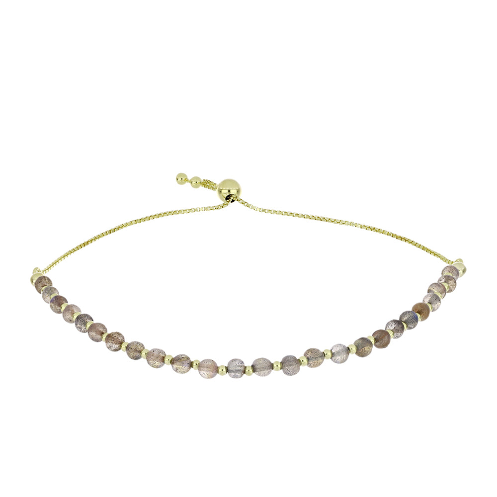 Pozlacené Stříbro 925/1000 - Náramek s Labradoritem - Karátové číslo: 9.12. přibližná hmotnost: 4.14 gramů