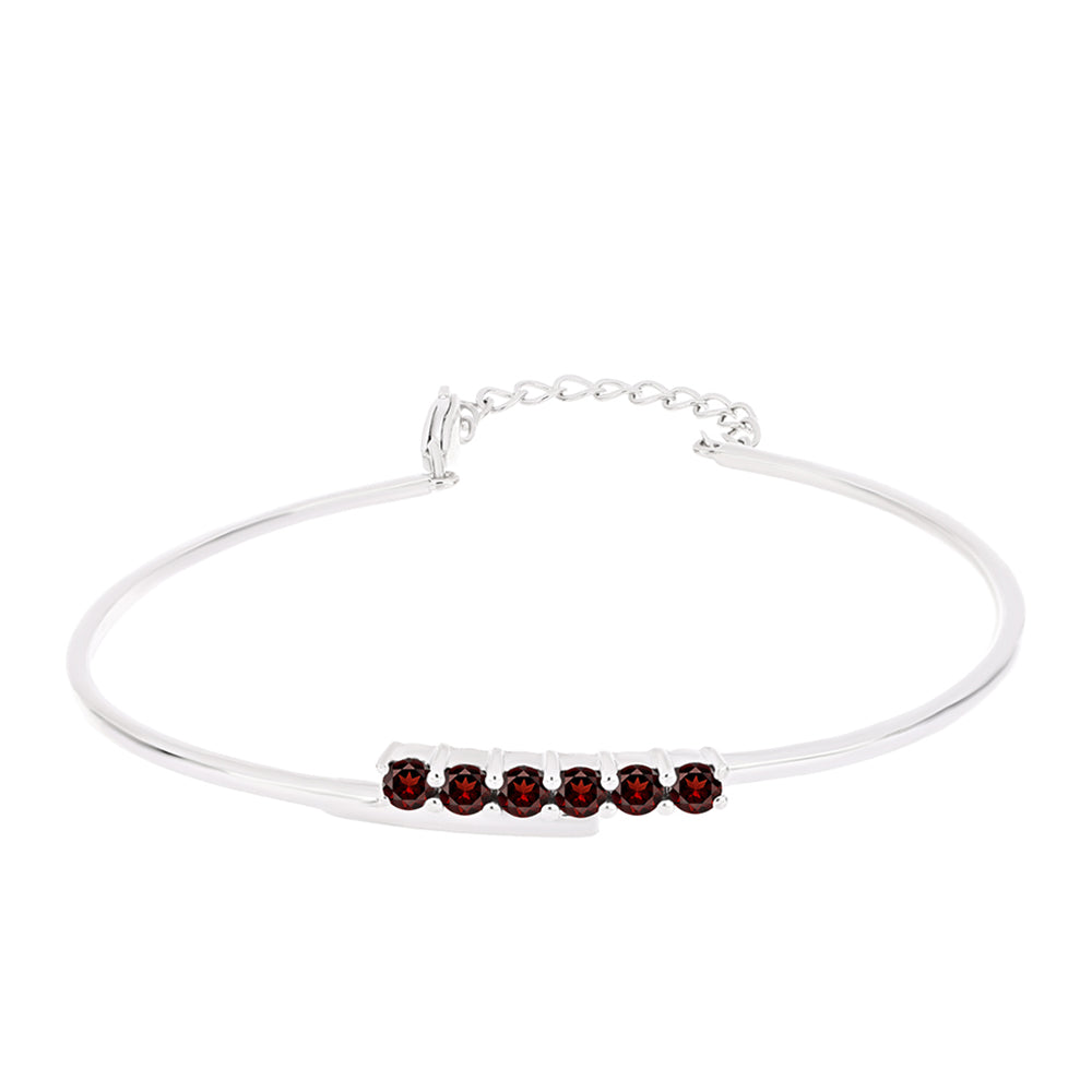 Stříbro 925/1000 - Náramek s Bartonským Granátem - Karátové číslo: 0.9. přibližná hmotnost: 5.98 gramů