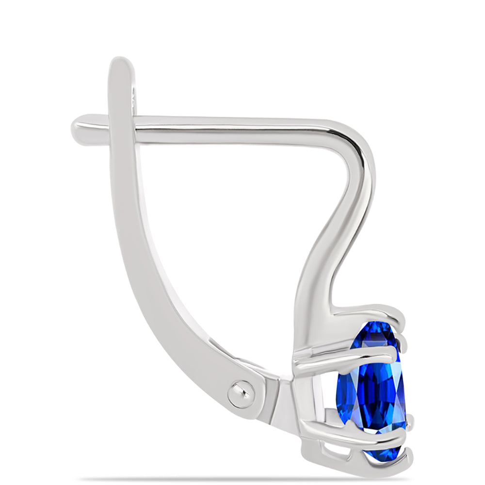 Stříbrné Náušnice s Australským Modrým Safírem