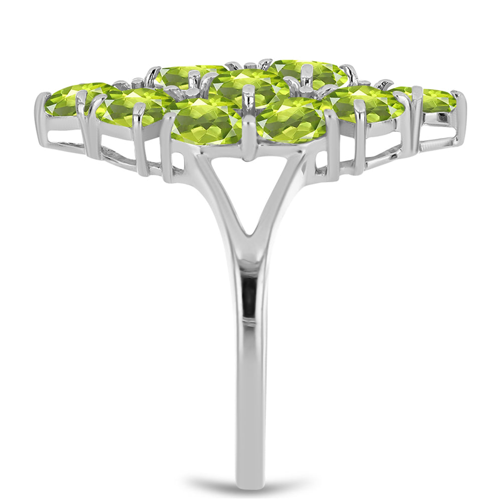 Stříbrný Prsten s Čchang-pajským Peridotem