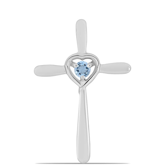 Stříbro 925/1000 - Přívěsek s Akvamarínem z Embu County - Karátové číslo: 0.11. přibližná hmotnost: 1.53 gramů