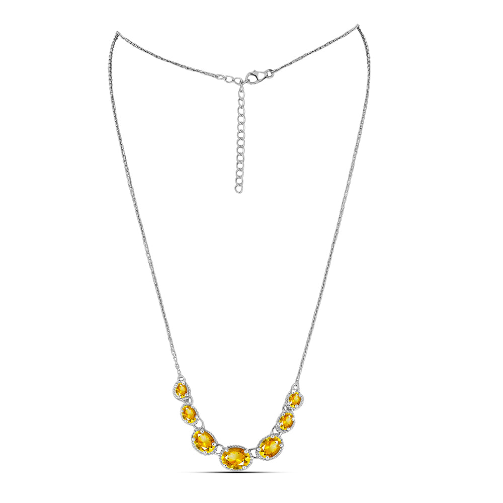 Stříbrný Náhrdelník s Uralským Citrínem