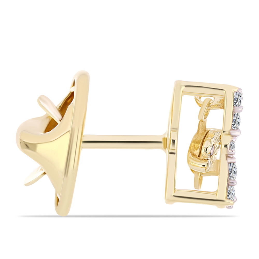 Pozlacené Stříbro 925/1000 - Brož s Cognac Diamantem a Bílým Topazem - Karátové číslo: 0.32. přibližná hmotnost: 2.32 gramů