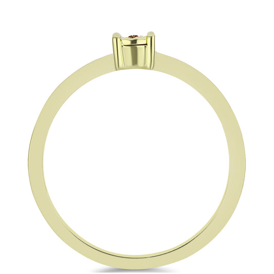 Pozlacené Stříbro 925/1000 - Prsten s Cognac Diamantem - Karátové číslo: 0.01. přibližná hmotnost: 1.6 gramů