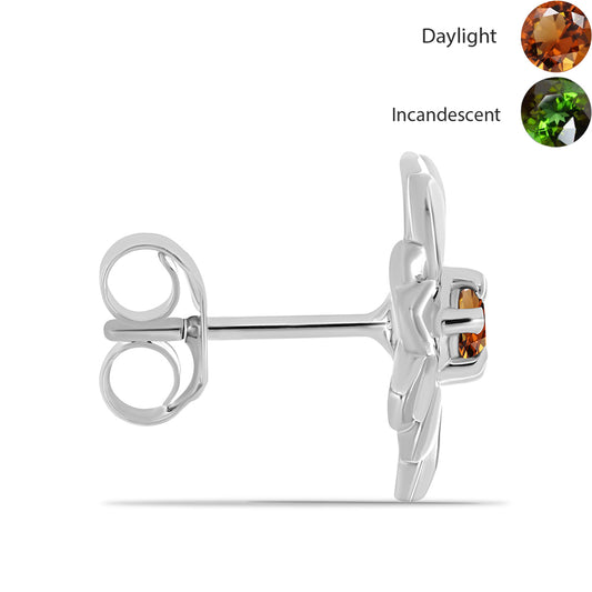 Stříbrné Náušnice s Certifikovaný Anatolským zultanitem pěstovaný v laboratoři