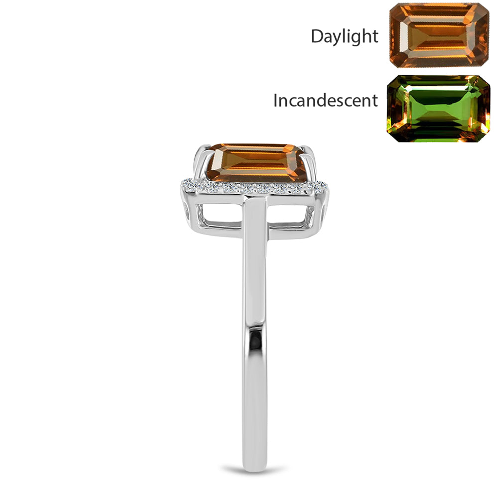 Stříbro 925/1000 Prsten s Certifikovaný Anatolským zultanitem pěstovaný v laboratoři a Bílým Topazem - Karátové číslo: 2.17. přibližná hmotnost: 2.62 gramů