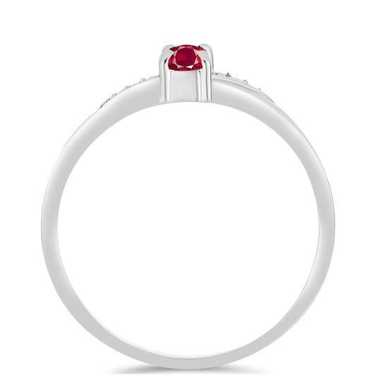 Stříbro 925/1000 - Prsten s Madagaskarským Rubínem - Karátové číslo: 0.36. přibližná hmotnost: 1.61 gramů