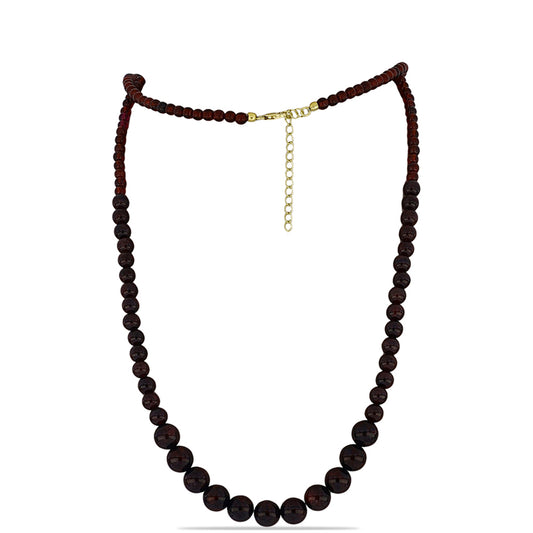 Pozlacené Stříbro 925/1000 - Náhrdelník s Bartonským Granátem - Karátové číslo: 166.53. přibližná hmotnost: 34.34 gramů