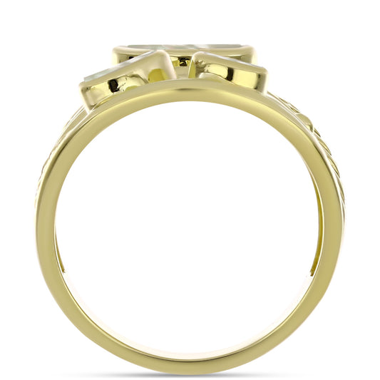 Pozlacené Stříbro 925/1000 - Prsten s Lasturou - Karátové číslo: 2.59. přibližná hmotnost: 7.54 gramů