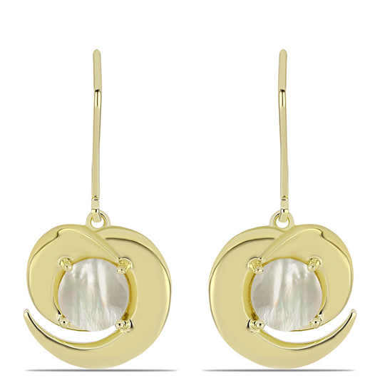 Pozlacené Stříbro 925/1000 - Náušnice s Lasturou - Karátové číslo: 2.03. přibližná hmotnost: 5.5 gramů