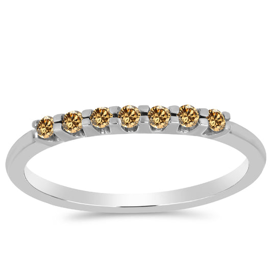 Stříbro 925/1000 - Prsten se Šampaňským Moissanitem - Karátové číslo: 0.23. přibližná hmotnost: 1.69 gramů