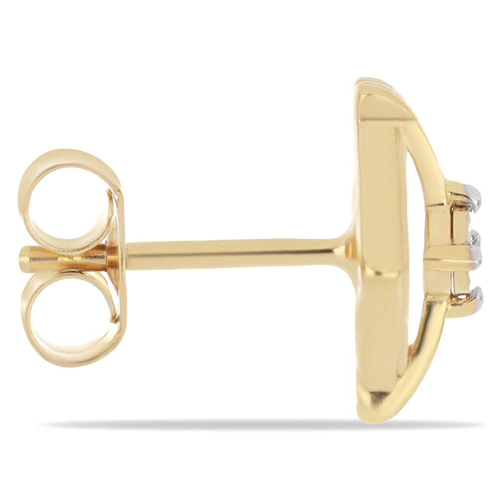 Pozlacené Stříbrné Náušnice s Bílým Diamantem