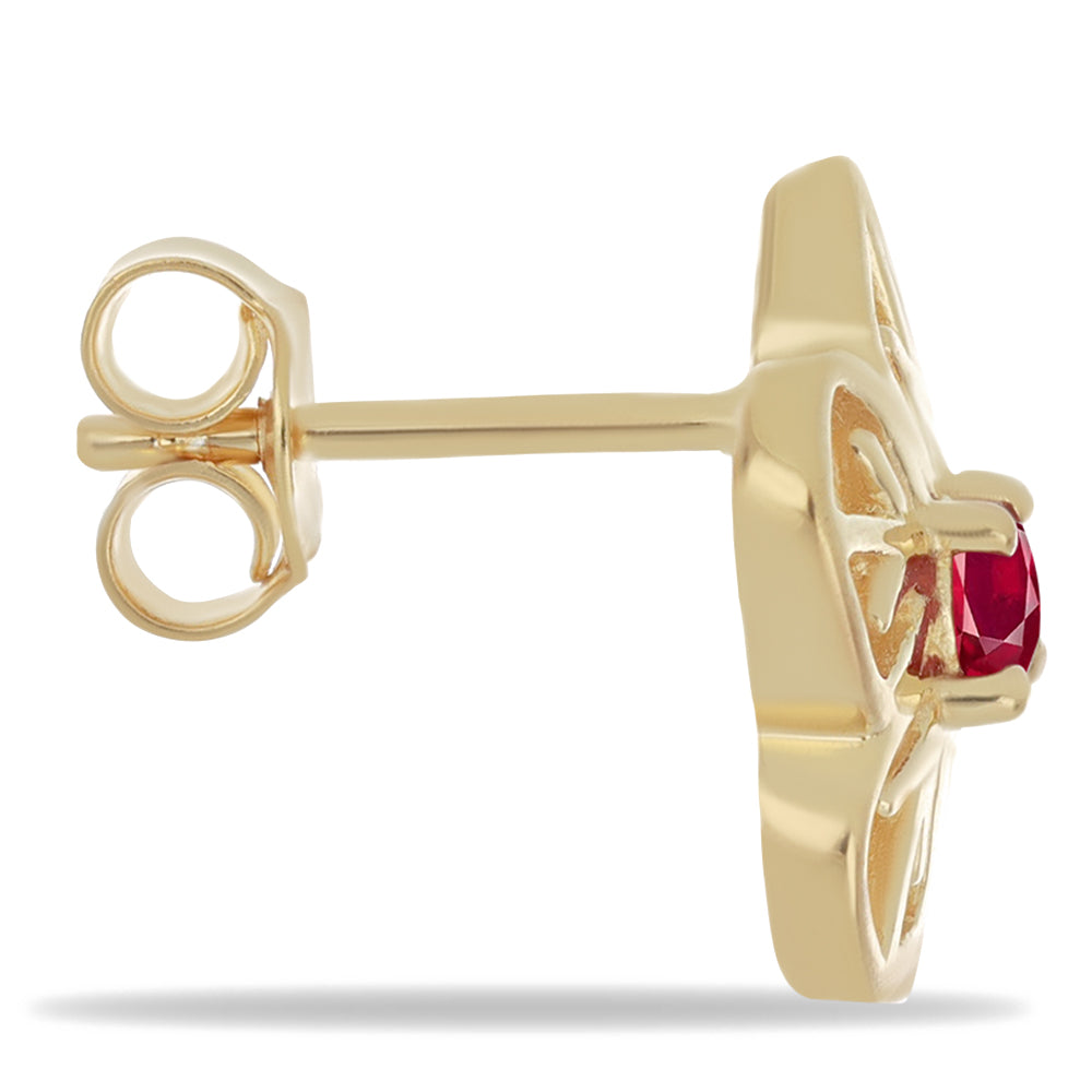 Pozlacené Stříbro 925/1000 - Náušnice s Cruizero Rubelitem - Karátové číslo: 0.3. přibližná hmotnost: 2.91 gramů