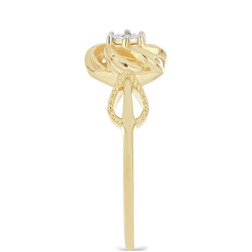 Pozlacený Stříbrný Prsten s Bílým Diamantem