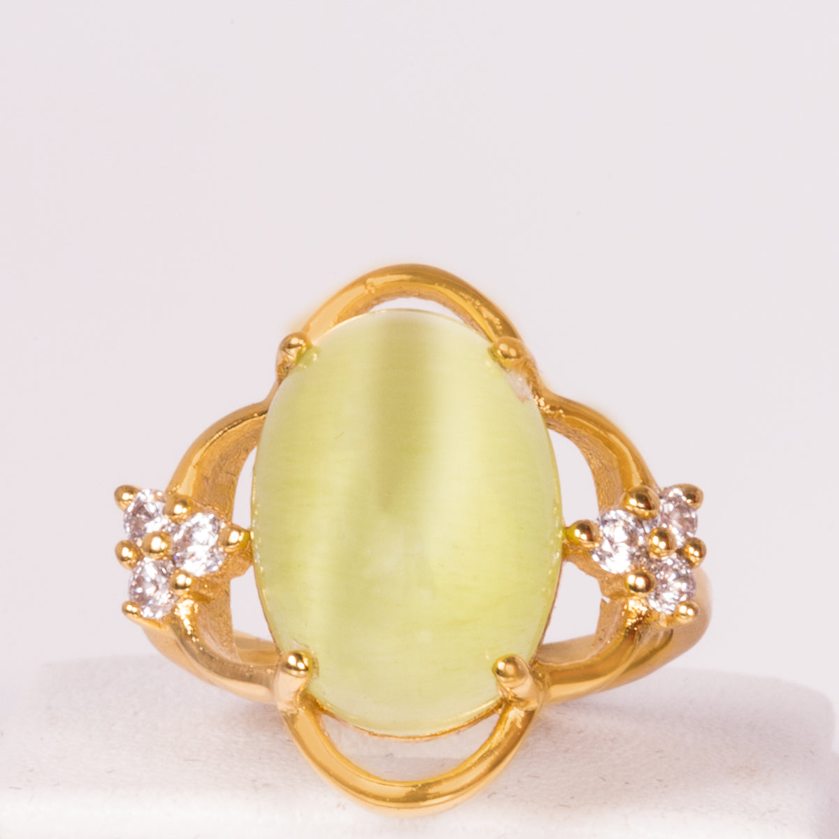 Pozlacený Slitinový Prsten s Bílým Emporia® Křišťálem | -80% Akce na Šperky