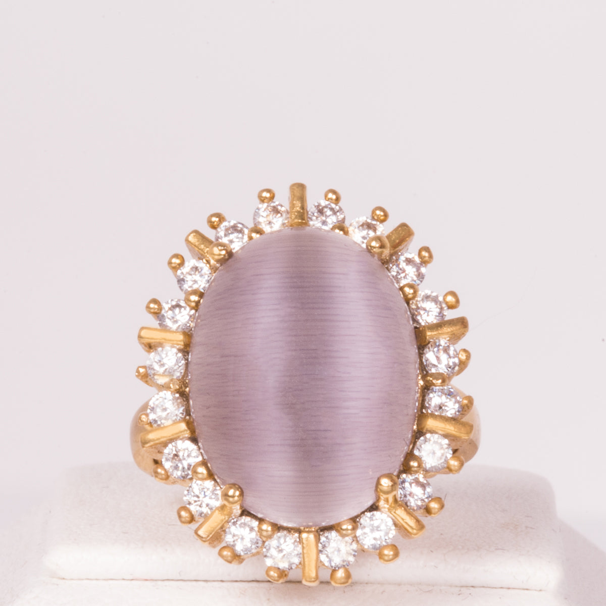 Pozlacený Slitinový Prsten s Bílým Emporia® Křišťálem | -80% Akce na Šperky