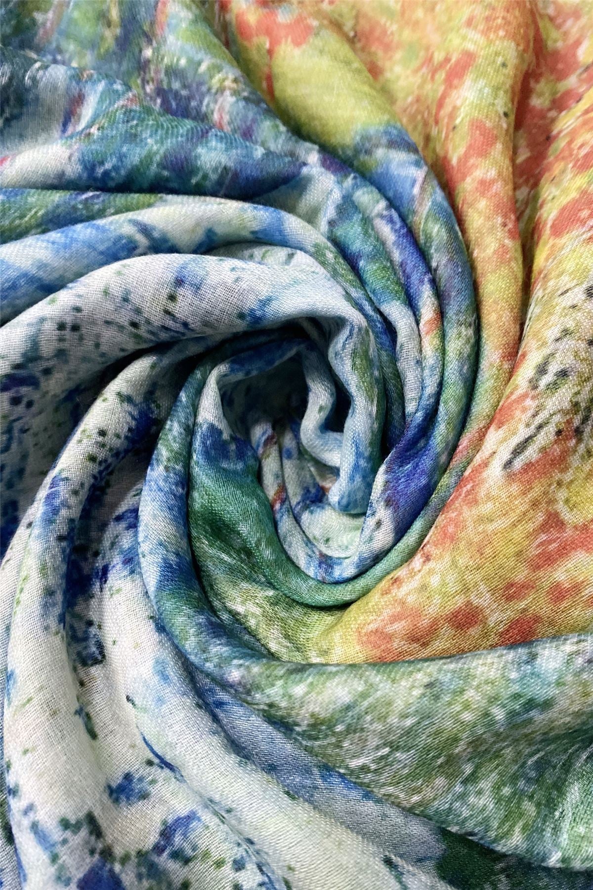 Bavlněná Šála-šátek, 70 cm x 180 cm, Monet - Makové pole | -80% Akce na Šperky