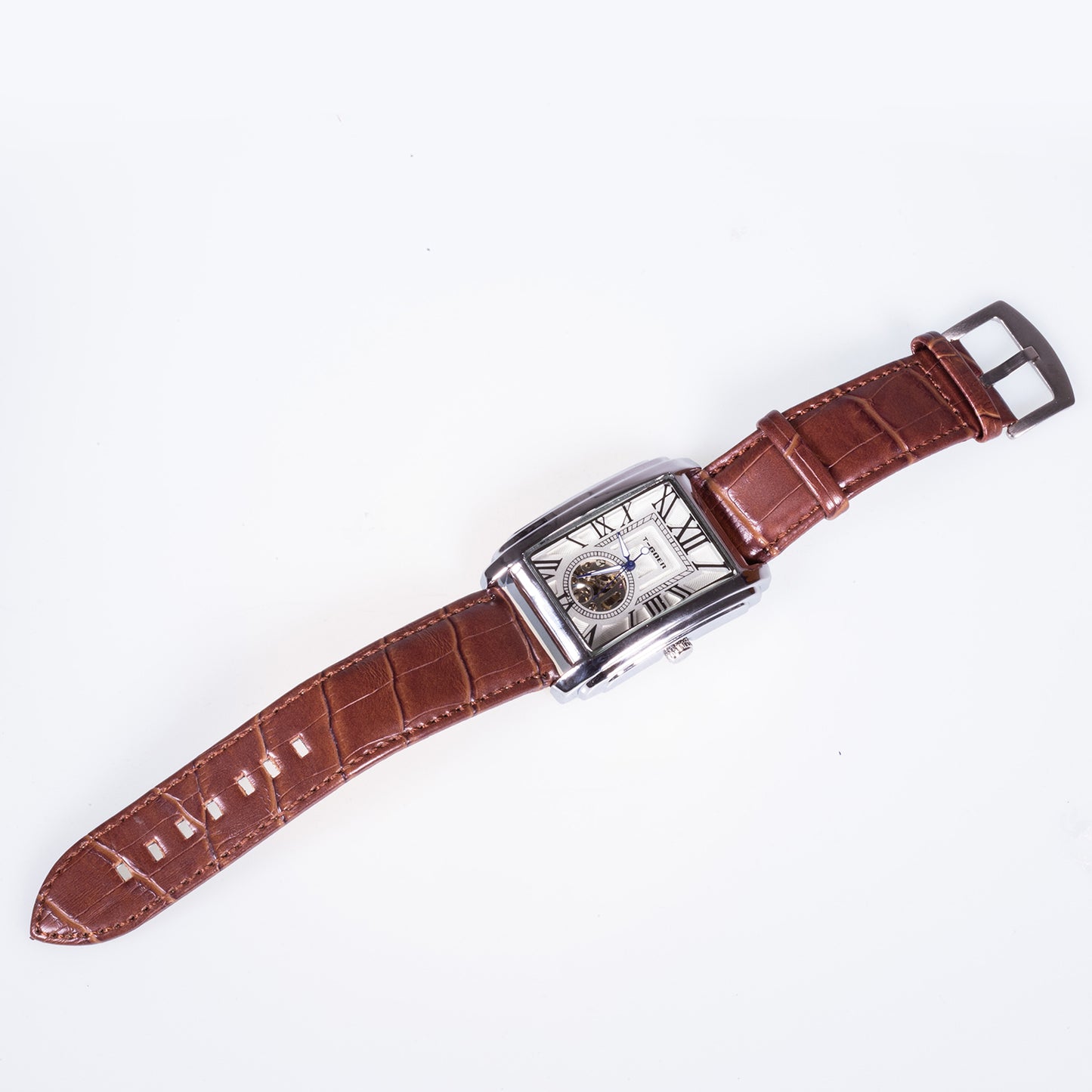 Automatické Hodinky z Ušlechtilé Oceli s Hnědým Koženým Řemínkem | -80% Akce na Šperky