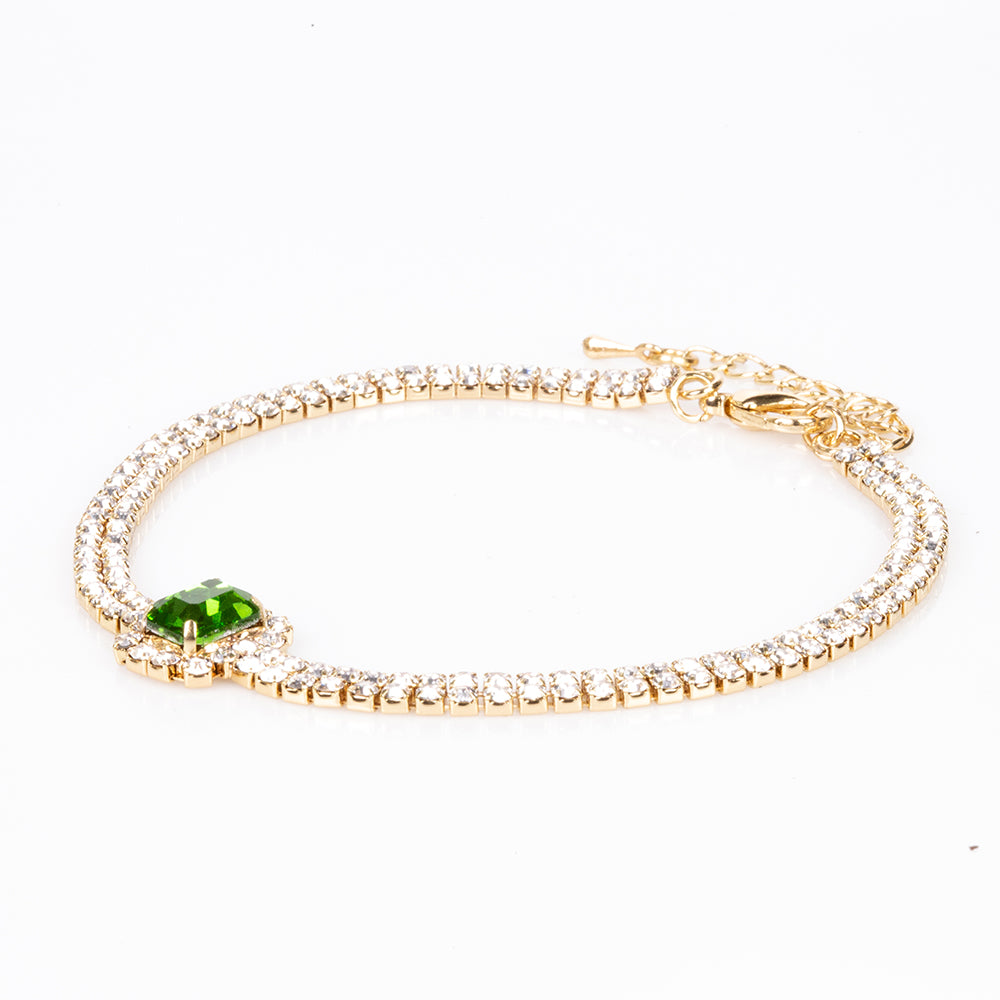 Pozlacená slitina - Sada se Zeleným Emporia® Křišťálem