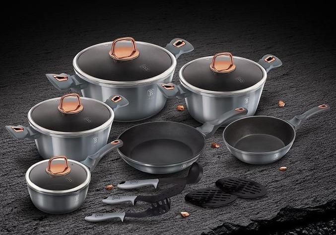 Berlinger Haus 15dílná sada s titanovým povlakem, šedá / rosegold | -80% Akce na Šperky