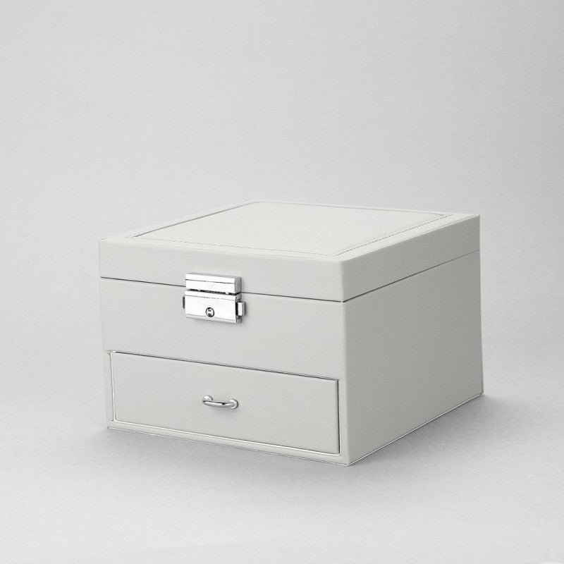 Elegantní Šperkovnice a Organizér se Zrcadlem, Šedá | -80% Akce na Šperky