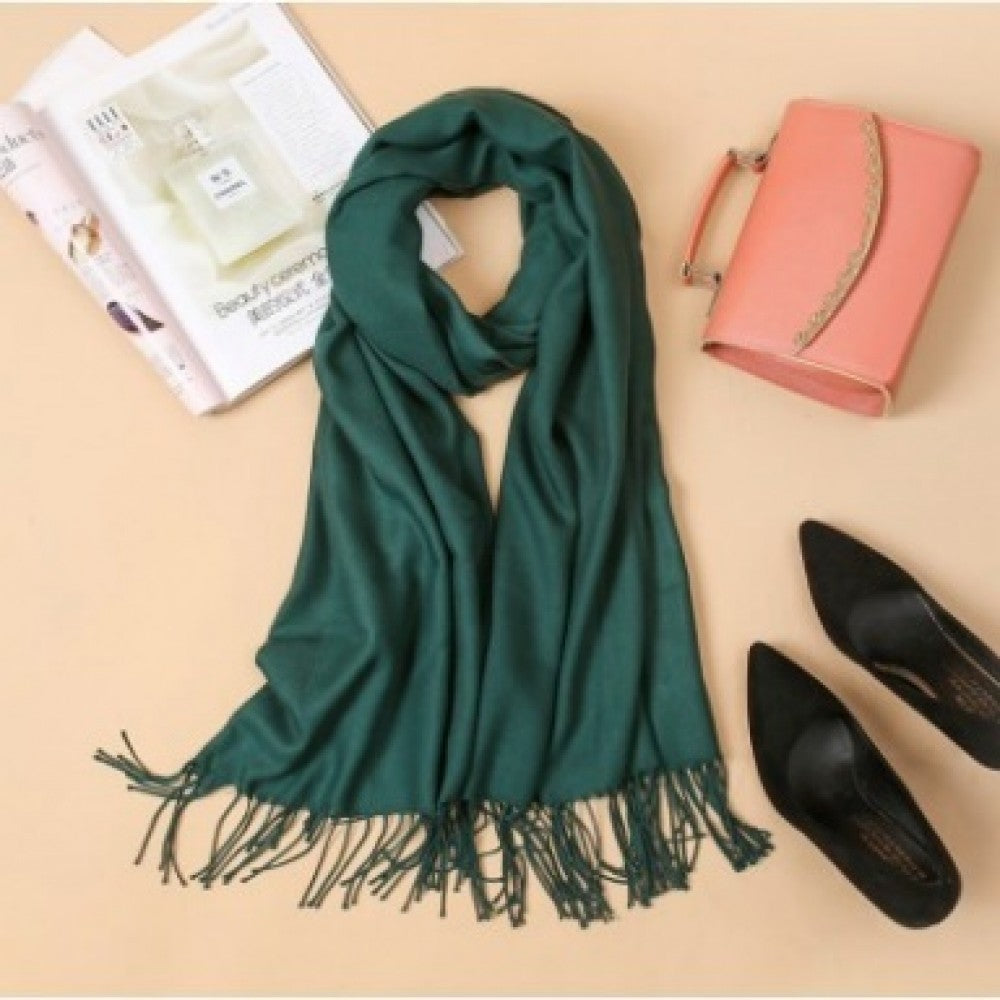 Módní Šála s Kašmírovým Efektem, Smaragdově Zelená | -80% Akce na Šperky