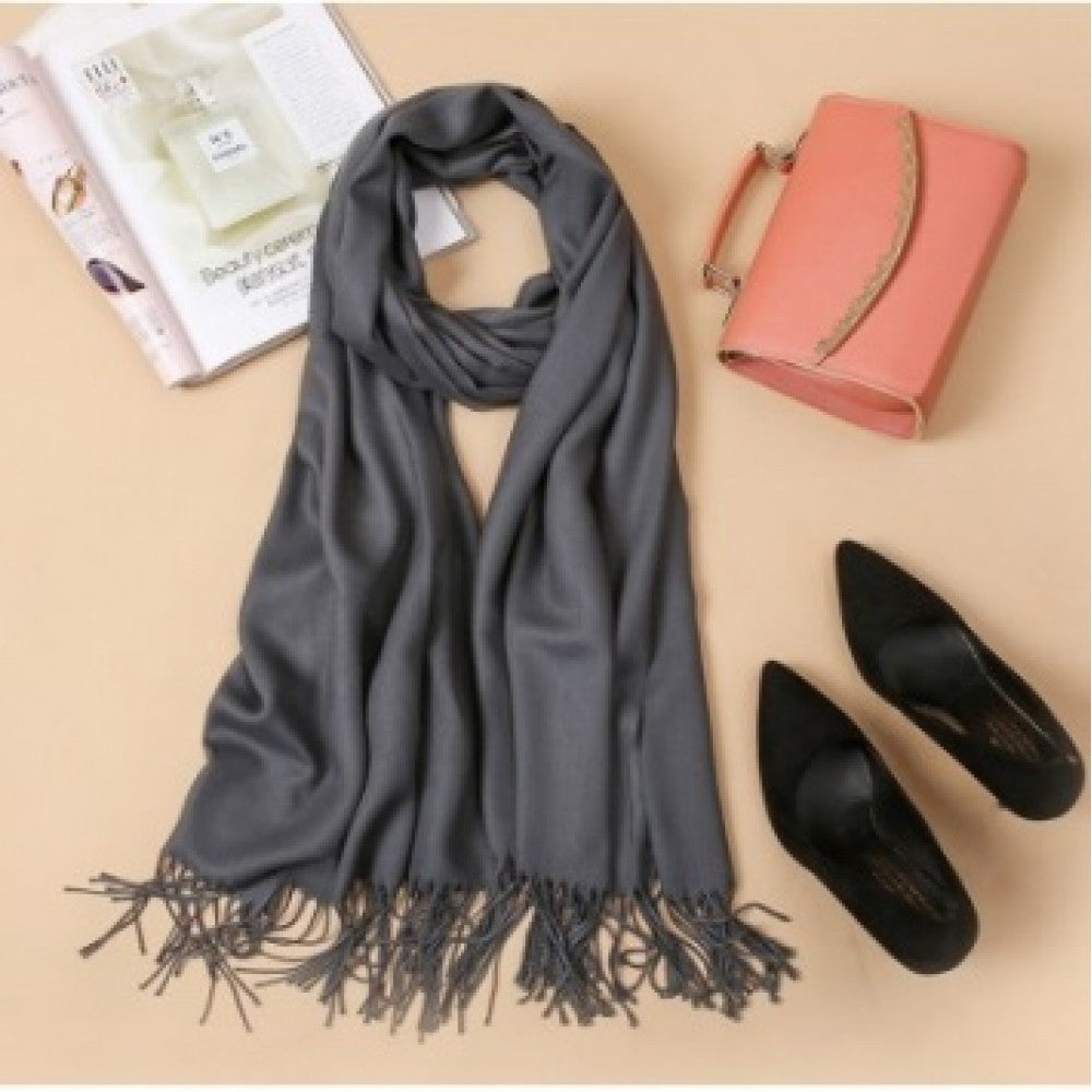 Módní Šála s Kašmírovým Efektem, Grafitová | -80% Akce na Šperky