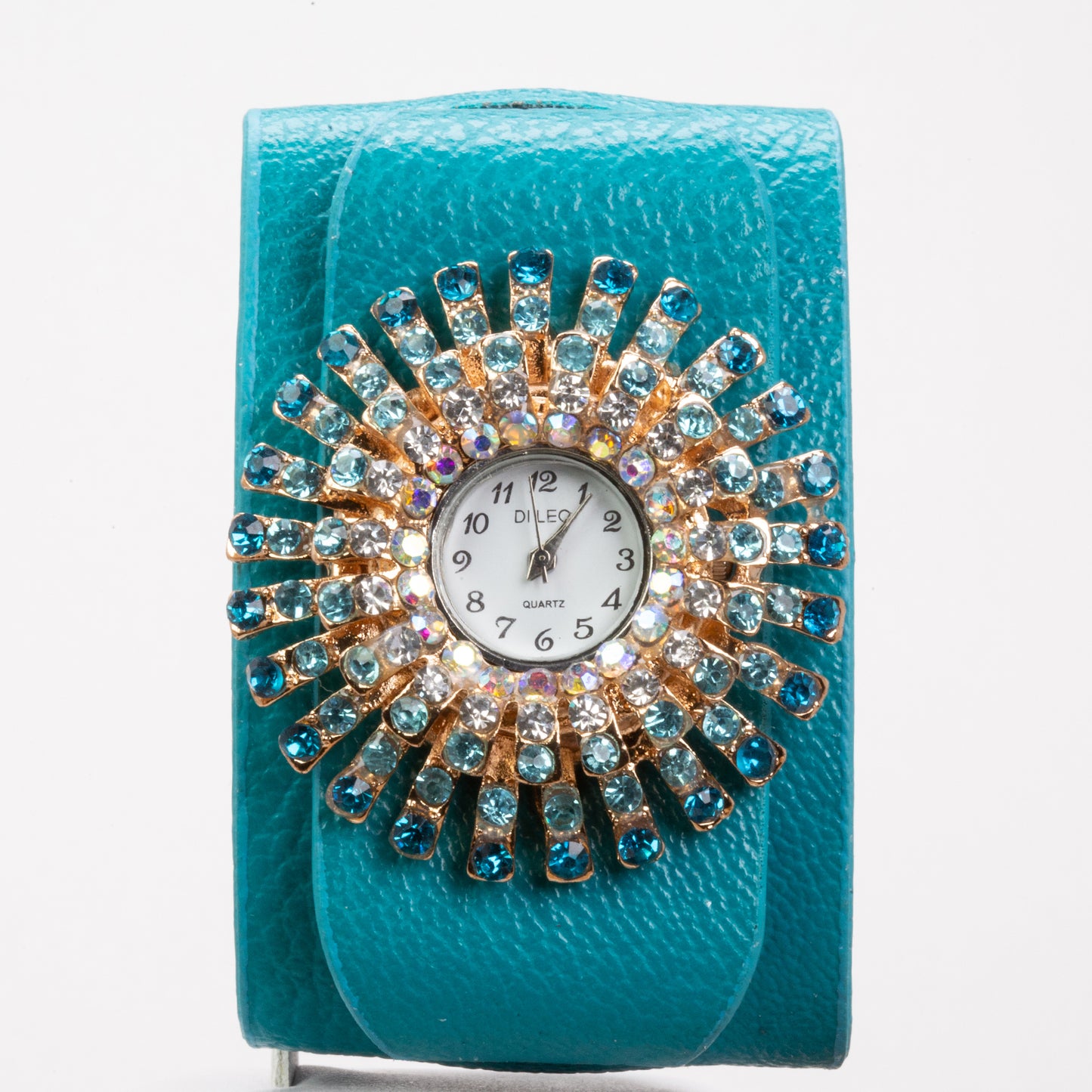Hodinky ze slitiny DiLeo Riva, analogové, pro ženy, TYRKYSOVÉ | -80% Akce na Šperky