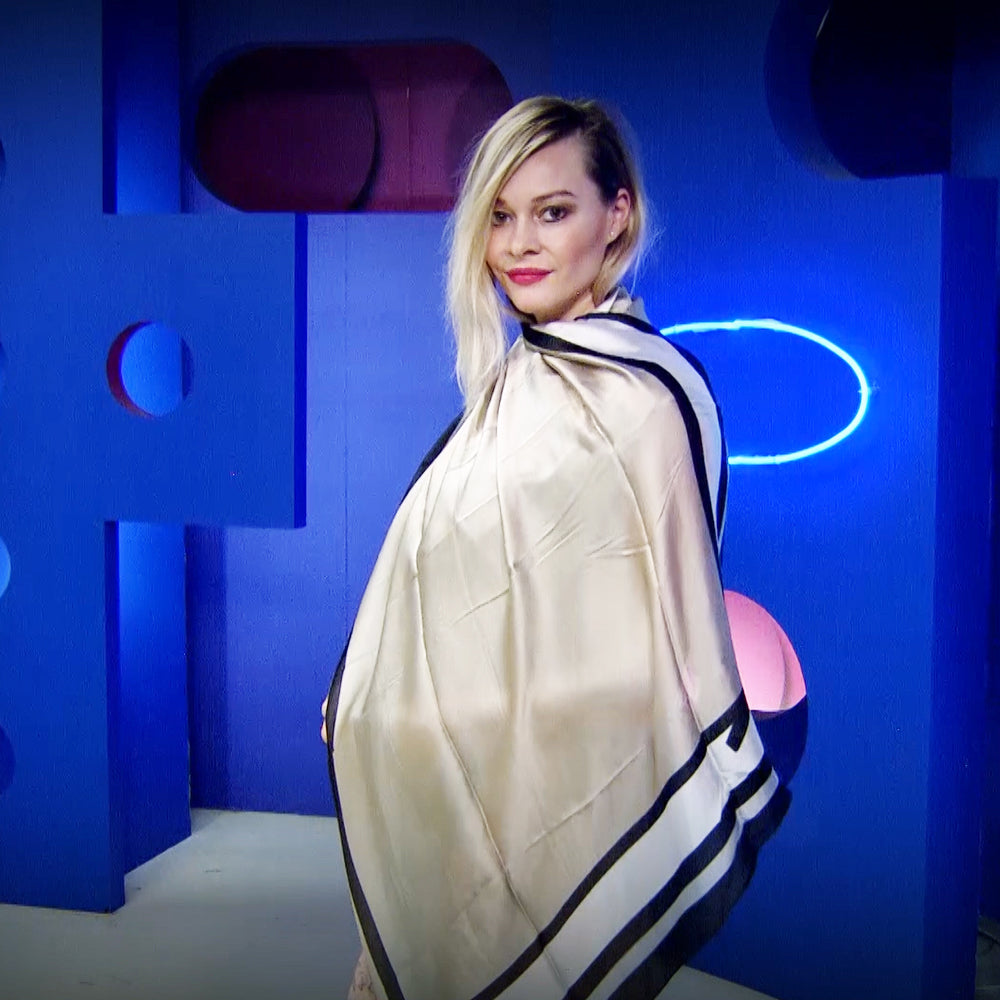 Šála-šátek ze 100% Pravého Hedvábí, 90 cm x 180 cm, Khaki | -80% Akce na Šperky