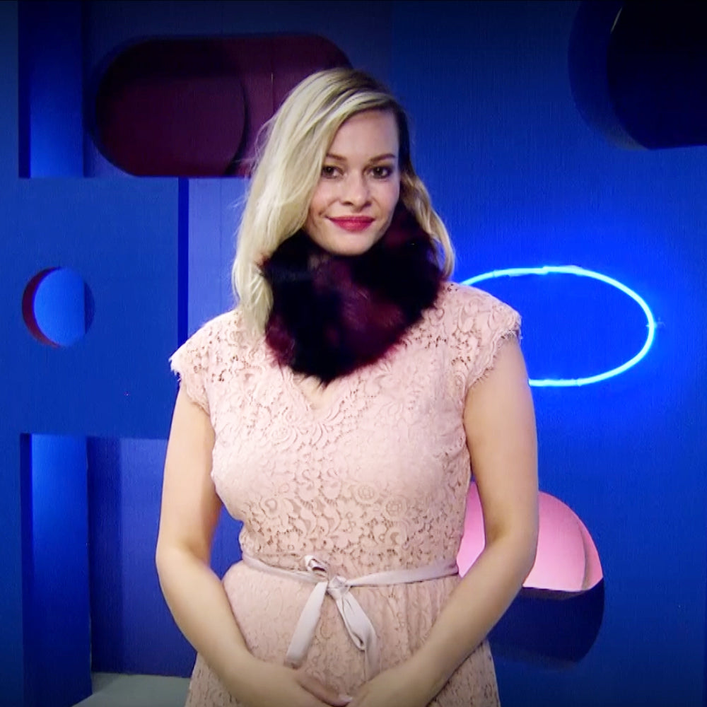 Šála z umělé Kožešiny, 13cm x 30cm, Vínová | -80% Akce na Šperky