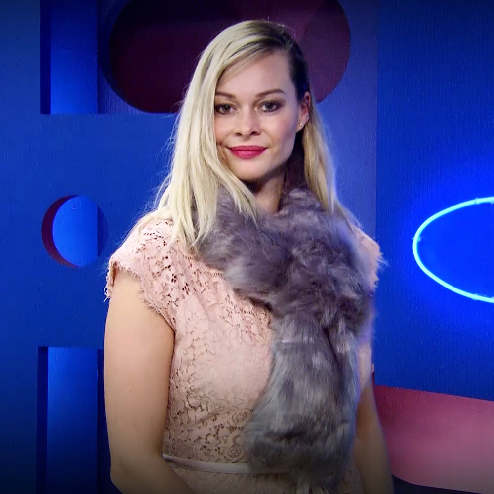 Šála z umělé Kožešiny, 13.5 x 125 cm, Šedá | -80% Akce na Šperky