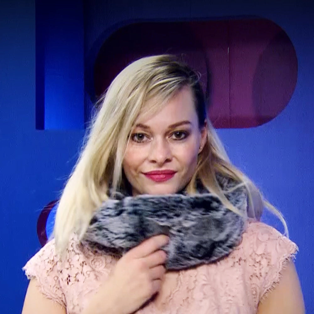 Zkroucená Šála z umělé Kožešiny, 22cm x 40cm, Černo-bílá | -80% Akce na Šperky