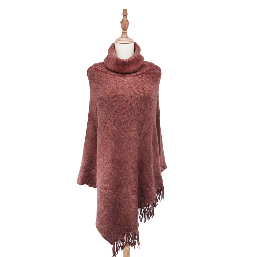 Pletené pončo, 50 cm x 70 cm x 335 cm, Rezavá hnědá | -80% Akce na Šperky