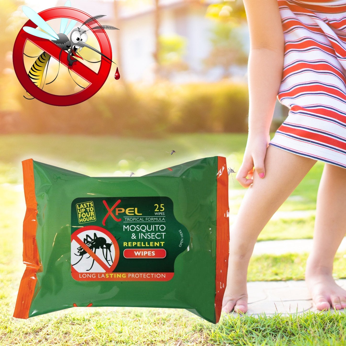 Ultra-dlouho účinkující, komáry a hmyz odpuzující ubrousky - 25 ks