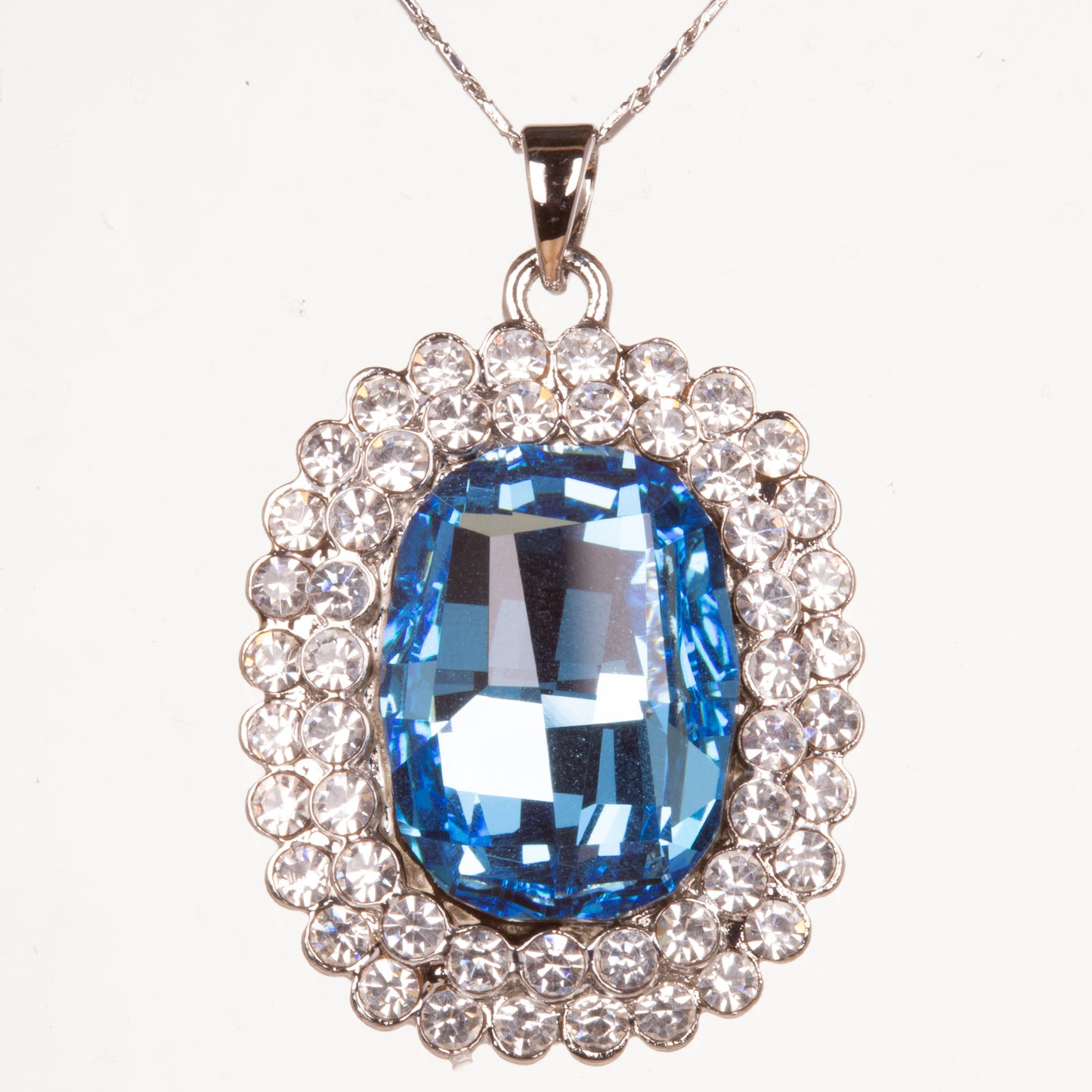 Bílým Zlatem Pozlacená Slitinová Sada s Modrým Emporia® Křišťálem | -80% Akce na Šperky