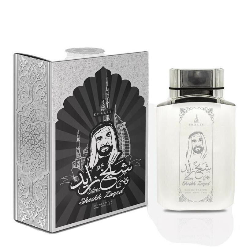 100 ml Eau de Perfume SHEIKH ZAYED SILVER Pižmová Sladká Vůně pro Muže