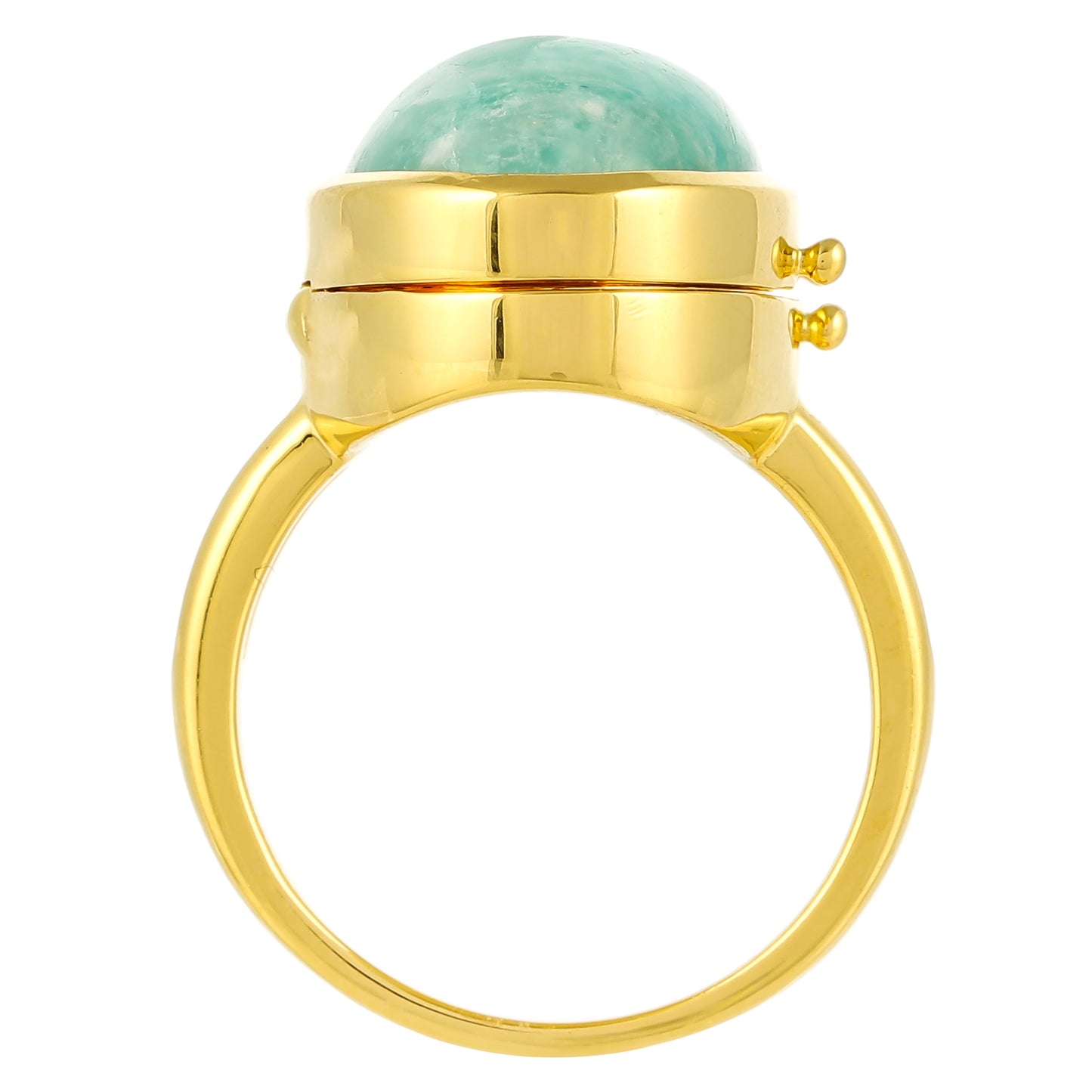 Pozlacený Stříbrný Prsten s Amazonitem