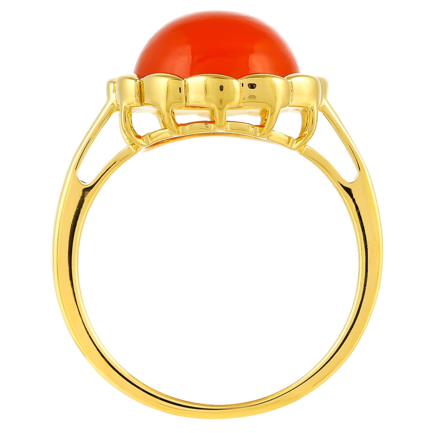 Pozlacené stříbro 925/1000 Prsten s Karneolem - Karátové číslo: 4.24. přibližná hmotnost: 4 gramů