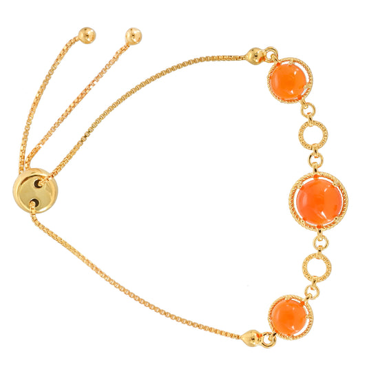 Pozlacený Stříbrný Náramek s Karneolem