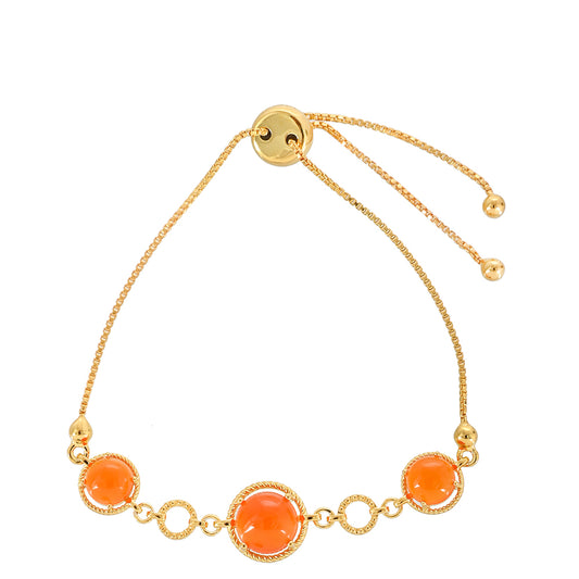 Pozlacený Stříbrný Náramek s Karneolem