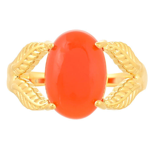 Pozlacený Stříbrný Prsten s Karneolem