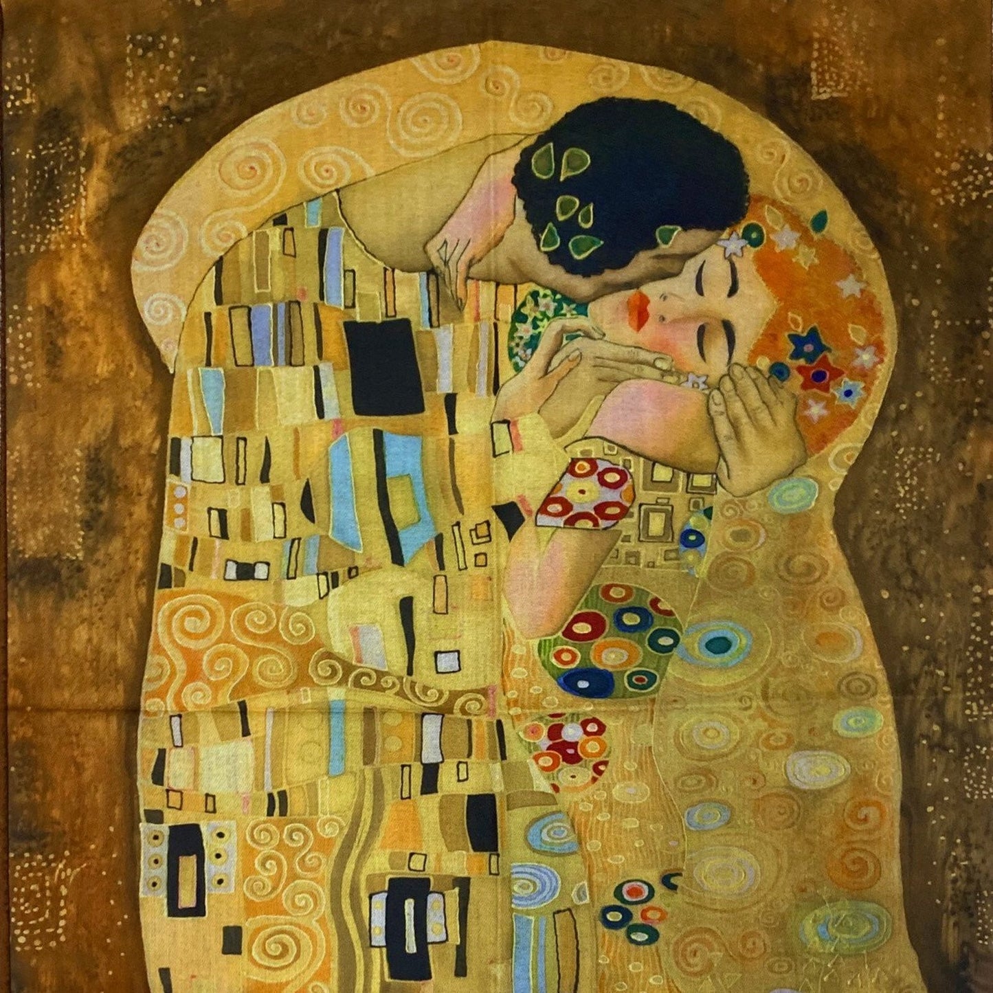 Vlněná šála-šátek, 70 cm x 180 cm, Klimt - The Kiss | -80% Akce na Šperky