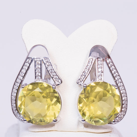 Stříbrné Náušnice s Diasporem a Bílým Topazem | -80% Akce na Šperky