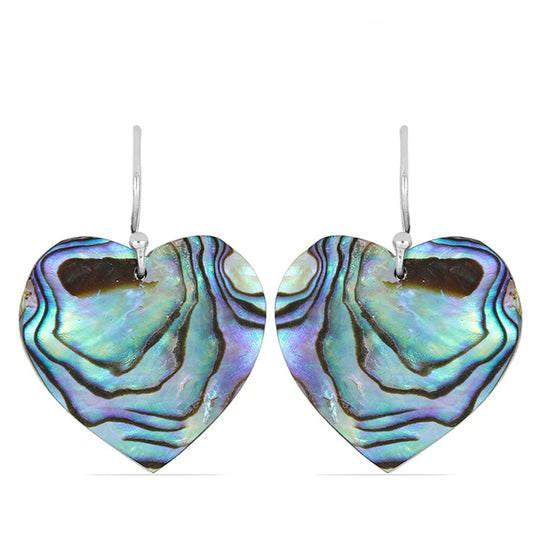 Stříbro 925/1000 - Náušnice s Černou Perletí - Karátové číslo: 21.4. přibližná hmotnost: 4.85 gramů