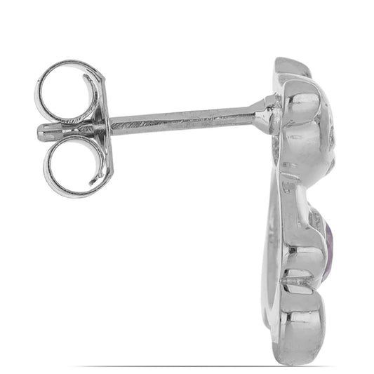 Stříbro 925/1000 - Náušnice s Uralským Citrínem - Karátové číslo: 0.27. přibližná hmotnost: 3.92 gramů