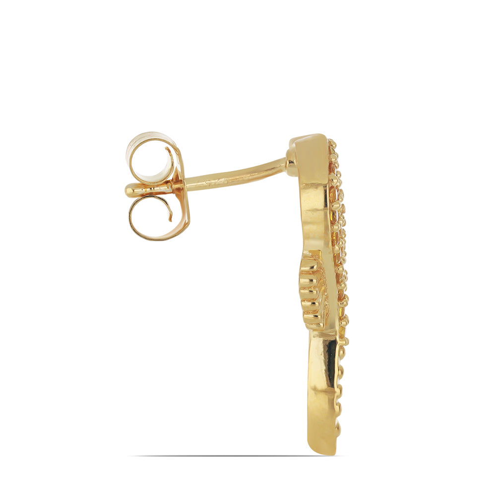 Pozlacené Stříbro 925/1000 - Sada s Uralským Citrínem - Karátové číslo: 0.59. přibližná hmotnost: 5.55 gramů